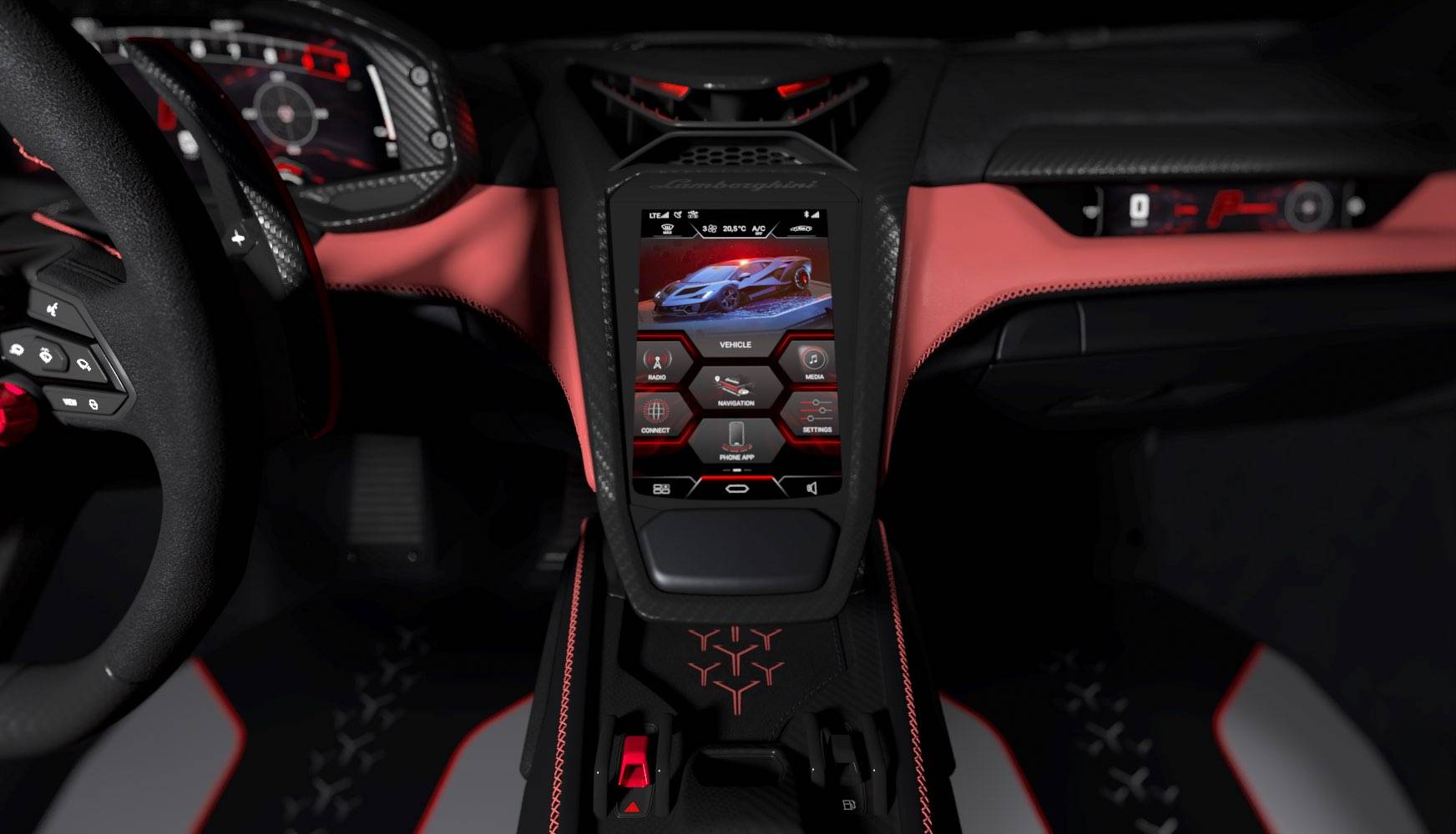 Lamborghini Fenomeno Roadster cockpit and displays