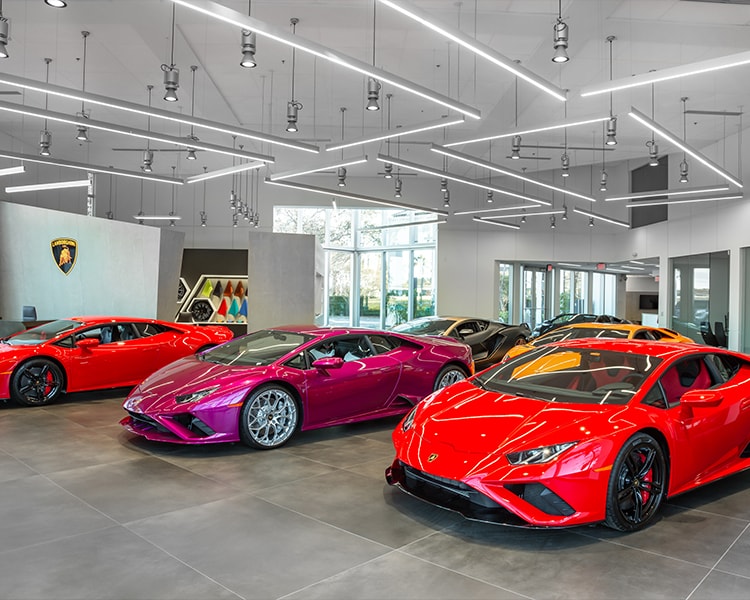Newly designed Lamborghini showroom in US